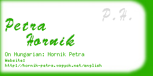 petra hornik business card